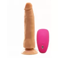 Телесный вибромассажер №3 с ионами серебра и проводным пультом - 17 см телесный 