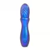 Синий вибромассажёр со спиралевидным рельефом - 14 см синий 