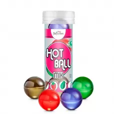Ароматизированный лубрикант Hot Ball Mix на масляной основе (4 шарика по 3 гр  