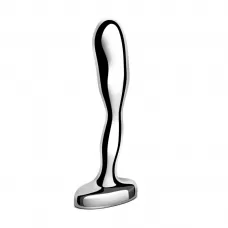 Стальной стимулятор простаты Stainless Steel Prostate Plug - 11,5 см серебристый 