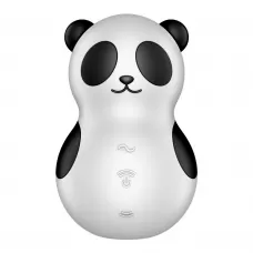 Вакуумный клиторальный массажер Pocket Panda белый с черным 