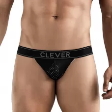 Черные перфорированные трусы-джоки Clever Ambar Jockstrap черный XL