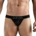 Черные перфорированные трусы-джоки Clever Ambar Jockstrap черный L