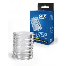 Прозрачная сквозная насадка на пенис с ребрышками прозрачный Прозрачная сквозная насадка на пенис с ребрышками прозрачный