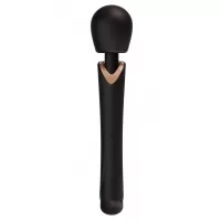 Черный силиконовый вибратор-wand - 30 см черный 