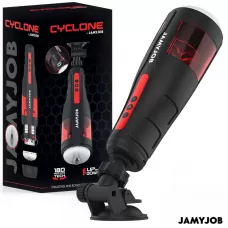 Мастурбатор с 10 режимами вращения и возвратно-поступательными движениями черный с белым 