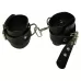 Набор фиксаций: наручники, наножники, плетка, маска и фиксация на женские половые органы черный 