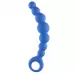 Синяя упругая анальная цепочка Flexible Wand - 18 см синий 