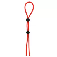Красное лассо на пенис с двумя бусинами STRETCHY LASSO CAGE красный 