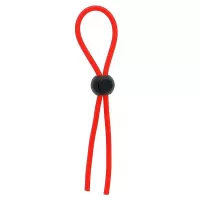 Красное эрекционное лассо с одной бусиной-утяжкой STRETCHY THIN LASSO красный 