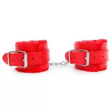 Красные мягкие наручники на регулируемых ремешках красный 