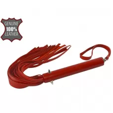 Красная кожаная плеть с шипиками - 41 см красный 
