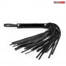 Черная гладкая плеть-флоггер с ручкой - 40 см черный 