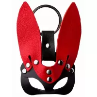 Черно-красный сувенир-брелок «Кролик черный с красным 