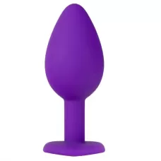 Фиолетовая анальная пробка с золотистым кристаллом-сердцем Bling Plug Small - 7,6 см фиолетовый 