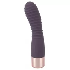 Фиолетовый вибратор с ребрышками Elegant Flexy Vibe - 15 см фиолетовый 