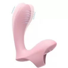 Нежно-розовый вибромассажер с петелькой на палец нежно-розовый 