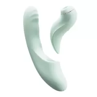 Мятный вибратор-кролик из 2 частей Fatima - 19 см мятный 