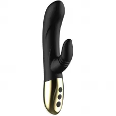 Черный вибратор-кролик с имитацией оральных ласк - 20 см черный Черный вибратор-кролик с имитацией оральных ласк - 20 см черный