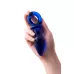 Синяя анальная пробка из стекла с ручкой-кольцом - 14 см синий 