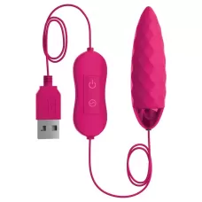 Розовая, рельефная, работающая от USB вибропуля Fun розовый 