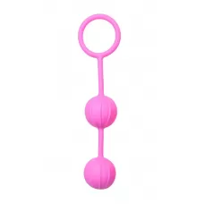 Розовые вагинальные шарики с ребрышками Roze Love Balls розовый 