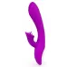 Фиолетовый рельефный вибратор-кролик QUEJOY - 25 см фиолетовый 