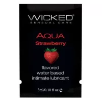 Лубрикант с ароматом клубники Wicked Aqua Strawberry - 3 мл  