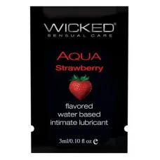 Лубрикант с ароматом клубники Wicked Aqua Strawberry - 3 мл  