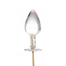 Прозрачный леденец в форме малой анальной пробки со вкусом пина колада прозрачный 