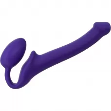 Фиолетовый безремневой страпон Silicone Bendable Strap-On - size S фиолетовый 