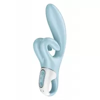 Голубой вибратор-кролик Touch me - 21,2 см голубой 