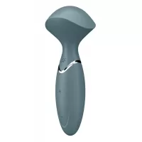 Серый вибромассажер Mini Wand-er - 16 см серый 