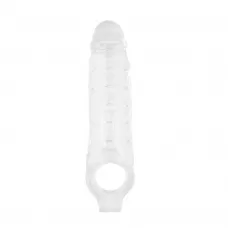 Прозрачная насадка на пенис с подхватом Mighty Sleeve With Ball Loop - 22 см прозрачный 