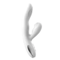 Белый вибратор-кролик Eria с вакуумной стимуляцией, функцией tapping и нагревом - 21,5 см белый 