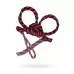 Черно-красные наручники-оковы ’’Узел-омега’’ из хлопковой веревки черный с красным 