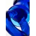 Синяя анальная пробка из стекла с ручкой-кольцом - 14 см синий 