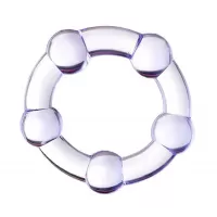 Фиолетовое эрекционное кольцо на пенис с бусинами фиолетовый 