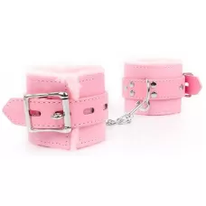 Розовые мягкие наручники на регулируемых ремешках розовый 