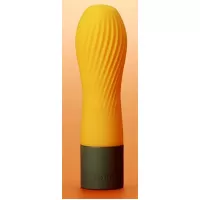 Оранжевый рифленый мини-вибратор IROHA ZEN YUZUCHA - 12,7 см оранжевый 