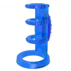 Синяя насадка-клетка с вибрацией Vibrating Cock Cage - 7,6 см синий 