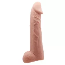 Телесная реалистичная насадка-удлинитель на пенис - 21 см телесный 