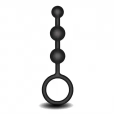 Черная анальная мини-цепочка с 3 шариками черный 