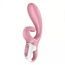Розовый вибратор-кролик Hug Me - 21,2 см розовый 