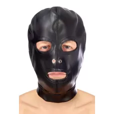 Маска-шлем с прорезями для глаз и рта черный 