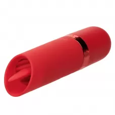 Красный клиторальный стимулятор с подвижным язычком Flicker красный 