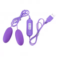 Фиолетовые гладкие виброяйца, работающие от USB фиолетовый 