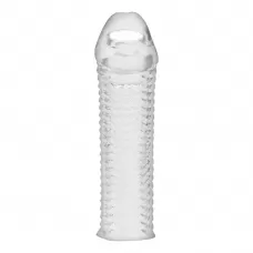 Текстурированная насадка на пенис Clear Textured Penis Enhancing Sleeve Extension - 16,5 см прозрачный 