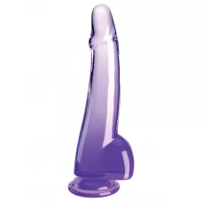 Фиолетовый фаллоимитатор с мошонкой на присоске 10’’ Cock with Balls - 27,9 см фиолетовый 