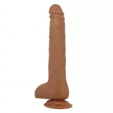 Темно-бежевый фаллоимитатор-гигант на присоске Dick - 28 см карамель (темно-бежевый 